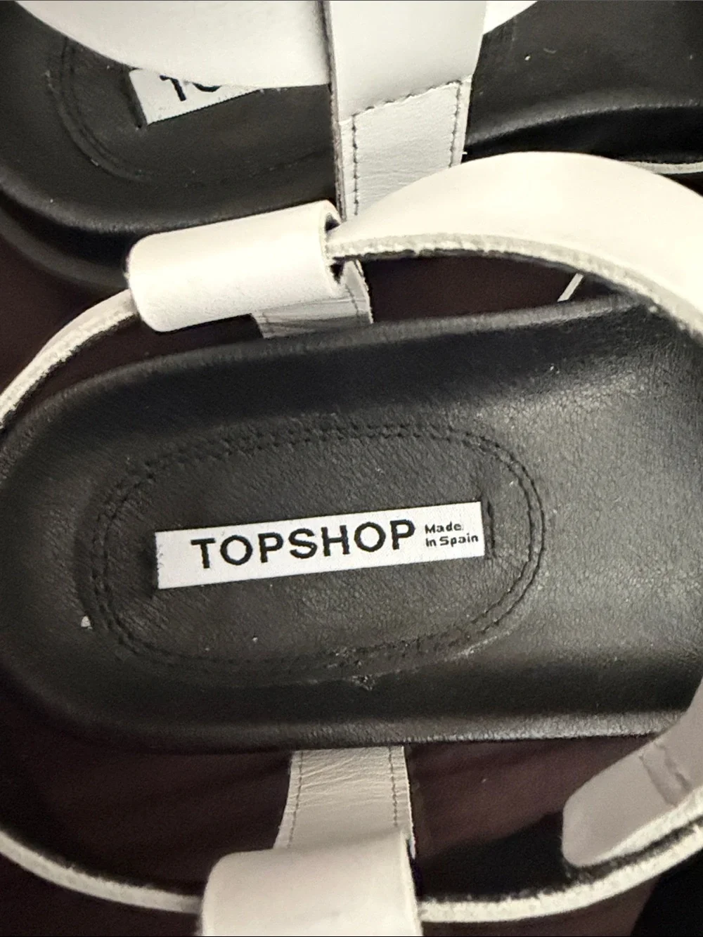 Topshop Made in Spain White Strappy Flat Sandals EU 37 US 6.5–7